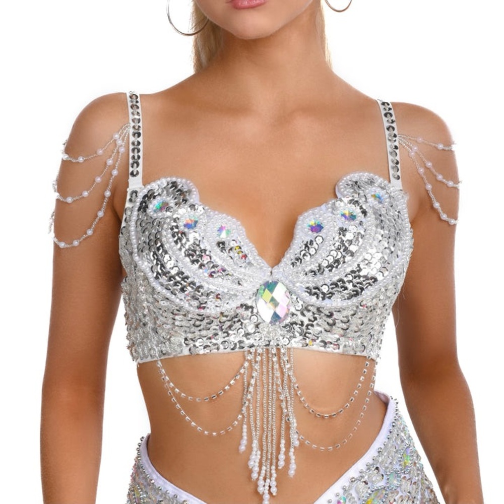 The Lumishop Sterling Silver Carnival Bra + Belt Set